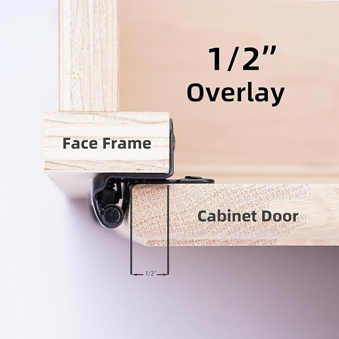 10 Pack 1/2" Overlay Brushed Nickel Cabinet Hinges - Image 6