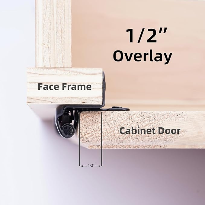 2 Pack 1/2" Overlay Brushed Nickel Cabinet Hinges - Image 6