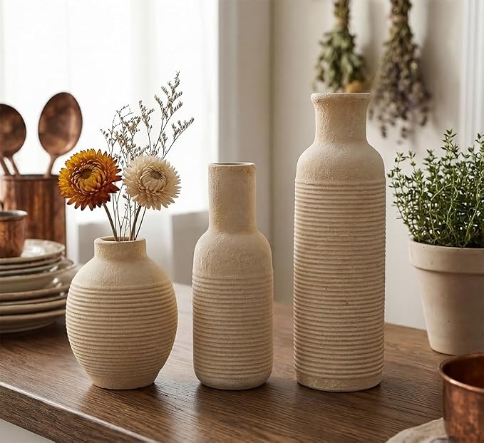 Rustic Farmhouse Vase Set of 3 - Image 3