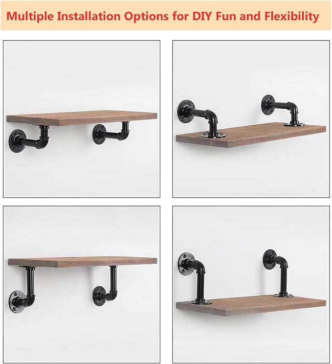 Industrial L Pipe Shelf Brackets - Image 6