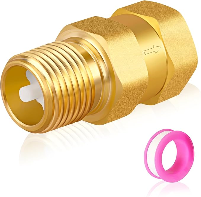 1/2'' NPT Lead-Free Brass RV Camper Water Heater Check Valve, Male-Female | RV by Unknown