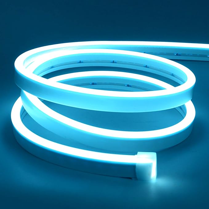 Lamomo LED Neon Lights, 16.4ft Ice Blue LED Strip Light, 12V 0.39In/Cut by Lamomo