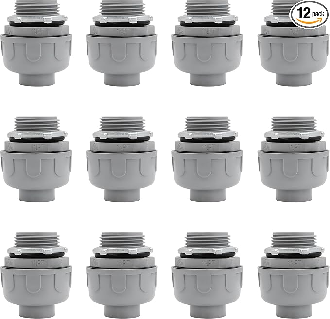 1 inch Liquid Tight Connector PVC Flexible Conduit Connector, Straight 180 by Wocloer