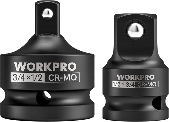 WORKPRO CR-MO 2-Piece Impact Adapter Reducer Set, 3/4F-1/2M | CR-MO Reducer Set by WORKPRO