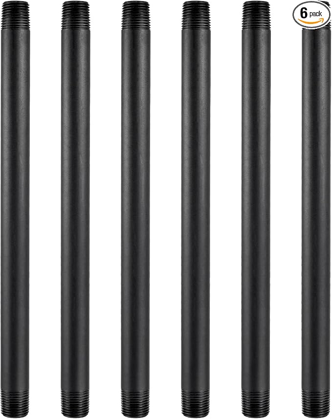 6 Pcs 1/2 Inch Double Male Threaded Head Pipe Riser | 12 Inches Multifunctional by NFAMRZCAR