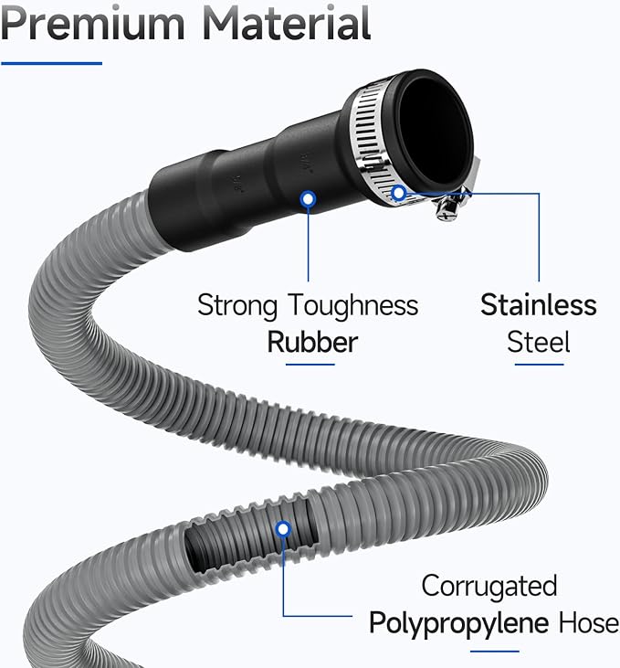 10FT Dishwasher Drain Hose, Flexible Corrugated Dishwasher Hose Replacement - Image 4