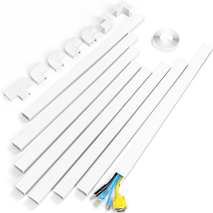 Yecaye Cord Covers for Wires on Wall, W1.18in H0.67in, Large Cord Organizer for by Yecaye
