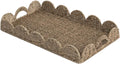 StorageWorks Large Scalloped Edge Serving Tray, Wicker Trays by StorageWorks