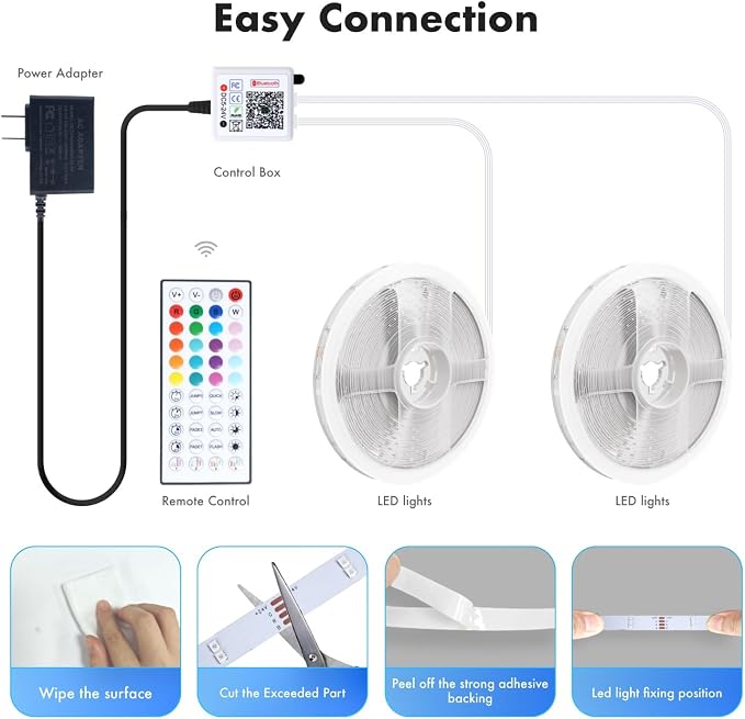 LED Lights for Bedroom, 2025 Double Row 100FT 960LEDs RGB Strip Lights Music - Image 7