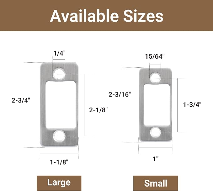 Large Hole Deadbolt Restorer Strike Plates, Satin Nickel Latch Strike Plate | - Image 2