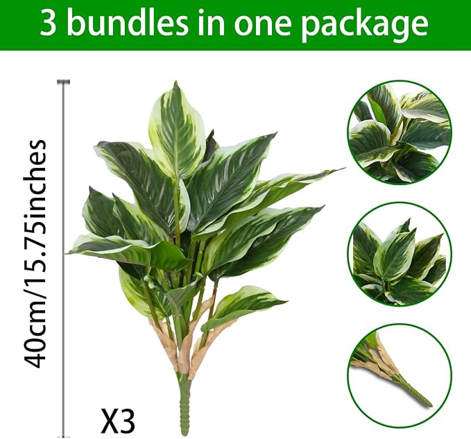3PCS Artificial Hosta Plants Outdoor, Fake Hostas - Image 4