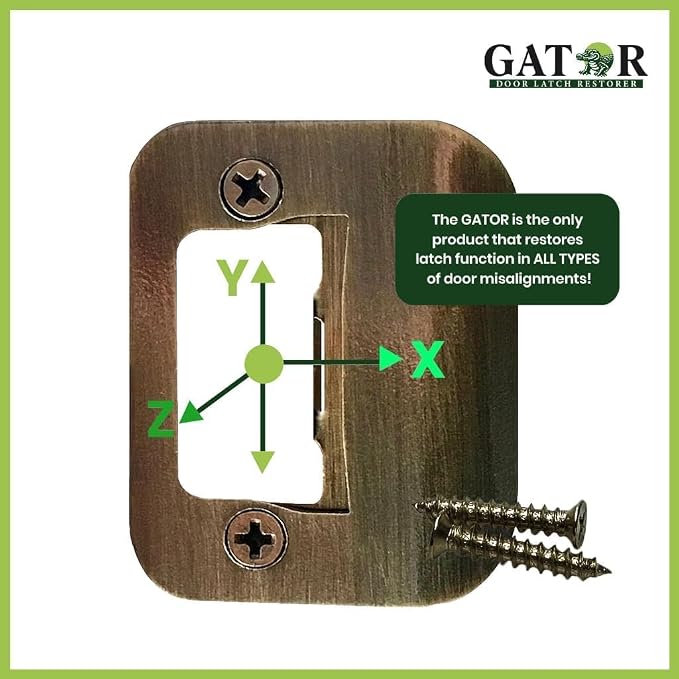 Gator Door Strike Plate 2-1/4" Latch Restorer, No Chiseling, 2-1/4" x 1-3/4" - Image 4