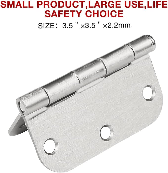 12 Pack Brushed Nickel Door Hinges 3 ½"x 3 ½" - Image 6