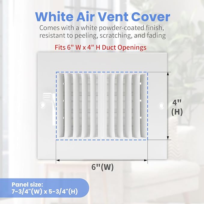 6 x 4 Inch Air Vent Covers for Wall or Ceiling - Image 2