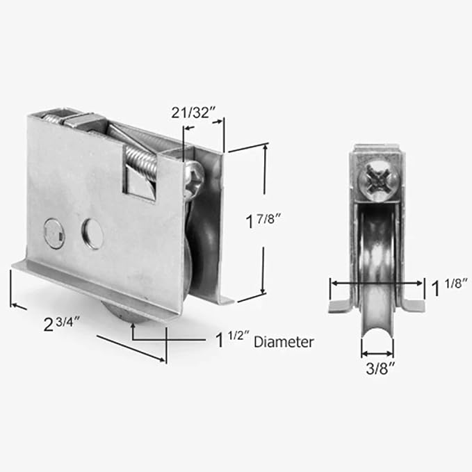 2 Pack Sliding Patio Door Roller Assembly Fits - Image 3