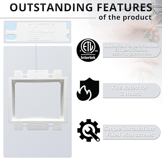 2-Gang Nonmetallic Outlet Box Extender, ETL Listed, 1 Pack | ETL Listed - Image 3