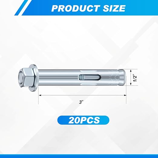 20 Pack 1/2 x 3-inch Sleeve Anchors - Image 2
