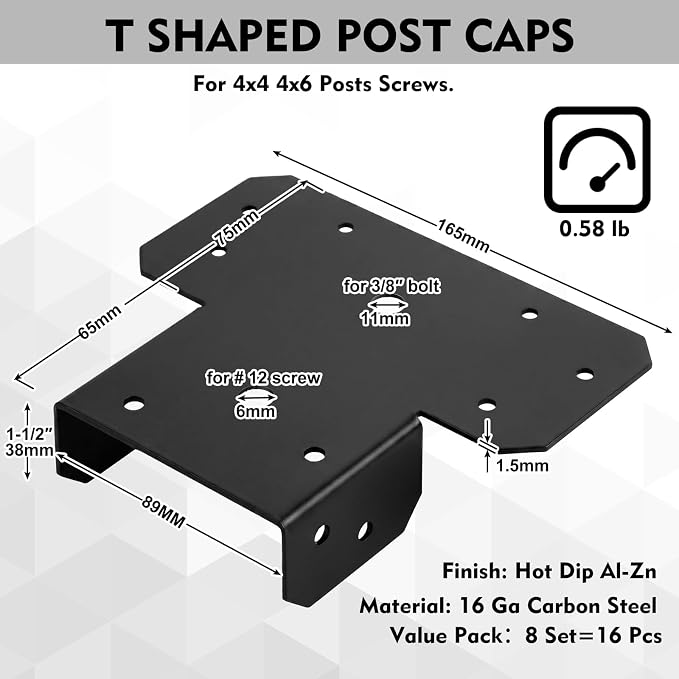 Yaocom 8 Sets T Shaped Post Bracket - Image 2