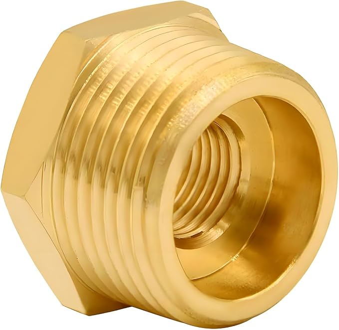 Brass Pipe Fitting Reducer Hex Bushing 3/4 NPT Male x 1/4 NPT Female Adapter - Image 3