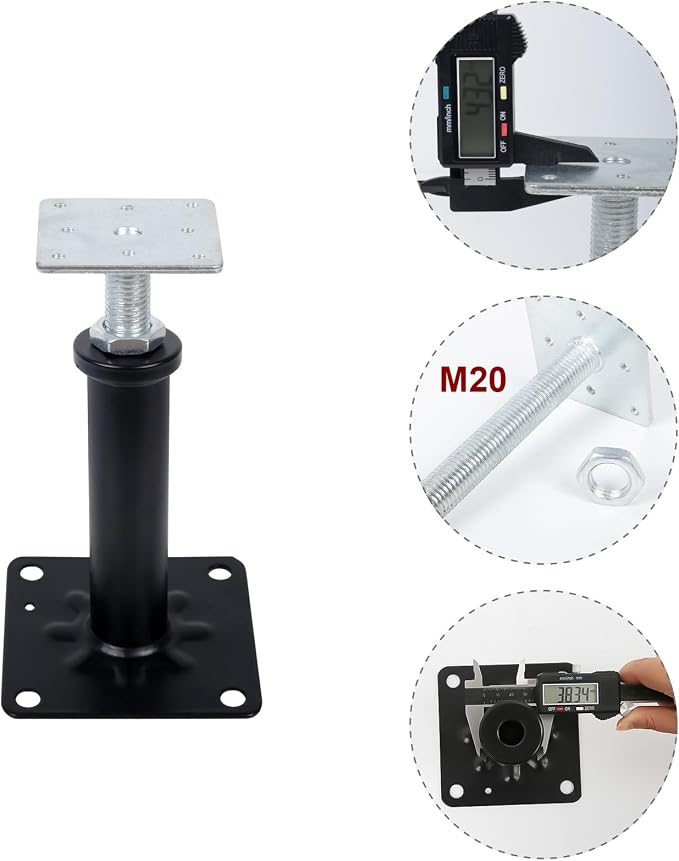 4-Pack House Floor Jacks, 5–8 Inch Adjustable Steel Posts, Suitable - Image 3