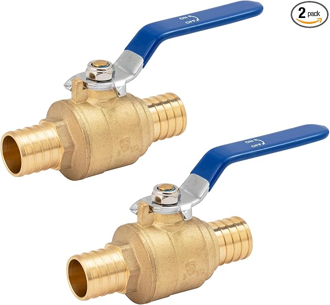 2-PCS PEX Ball Valve 1", Full Port Shut Off Valve 1/4 Turn | Brass by SUNGATOR