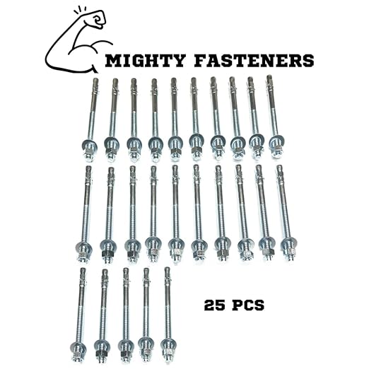 MIGHTY FASTENERS Zinc-Plated Steel Wedge Anchors, 1/2" X 7" - Image 3