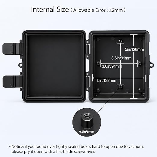 LeMotech Junction Box IP67 Waterproof Electrical Box Outdoor ABS Plastic Hinged - Image 4