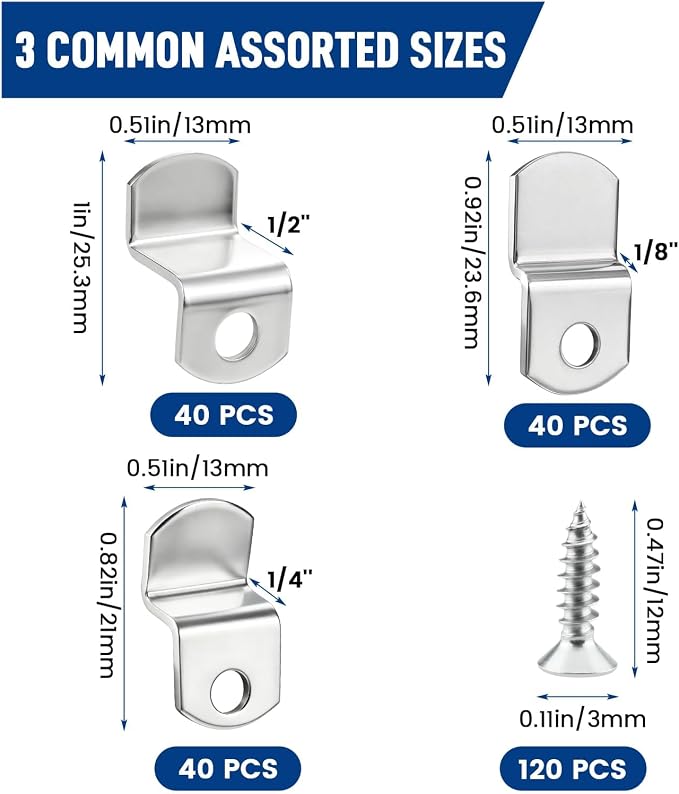 120Pcs 1/2", 1/8" Offset Canvas Clips - Image 2