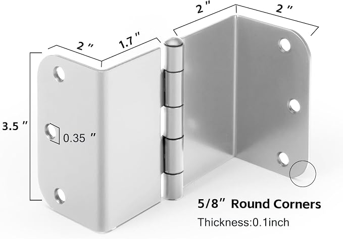 12 Pack Offset Hinges 3.5 Inch Satin Nickel Swing Clear Offset Door Hinge - Image 2