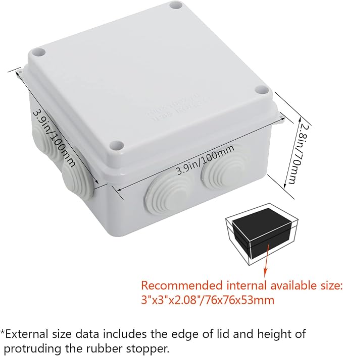ABS Plastic Dustproof Waterproof IP65 Junction Box Universal Electrical Project - Image 2