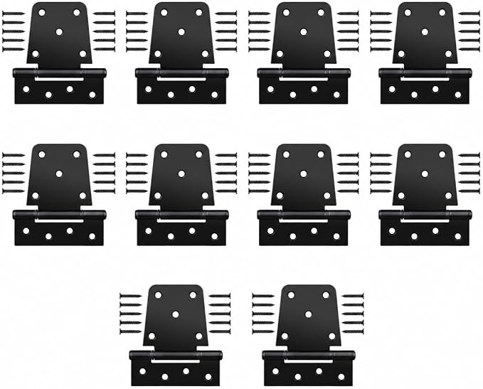 3.5 Inch Heavy Duty Gate Hinges, 10 Pack Black Iron Door Hinges | Solid Iron by HTHOOOOOME