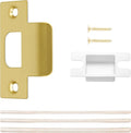 T-Strike Door Plate 2-1/8" Hole Spacing Replacement Lock Strike, Satin Gold | by BonKuDoo