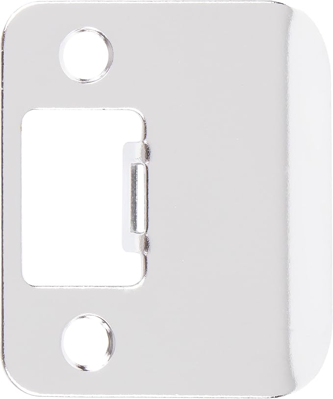 Round Corner Extended Lip Strike Plate, 2-1/4" x 1-1/2", Polished Chrome by StoneHarborHardware