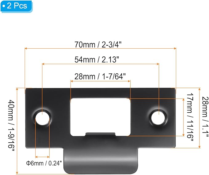 PATIKIL 2-3/4" Door Lock Strike Plate, Door Backplate - Image 2