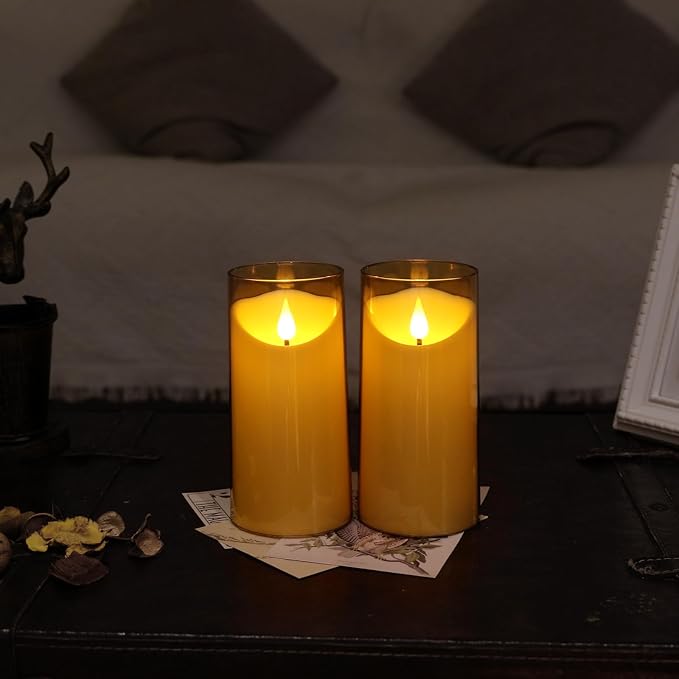 NURADA Flameless Candles with Remote Timer: 3D Wick Battery Operated Led Pillar - Image 4