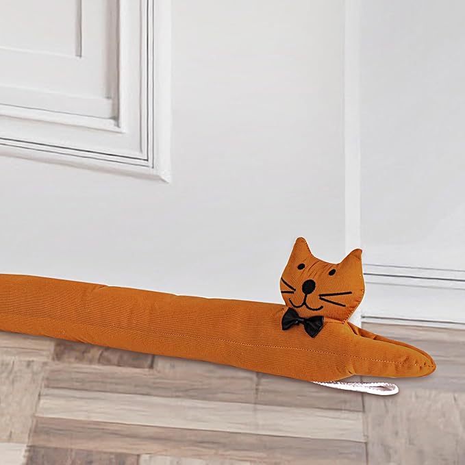 Cat Fabric Under Door Draft Stopper, 3LB Heavy Duty Decorative Soundproof Door by CERAYOU