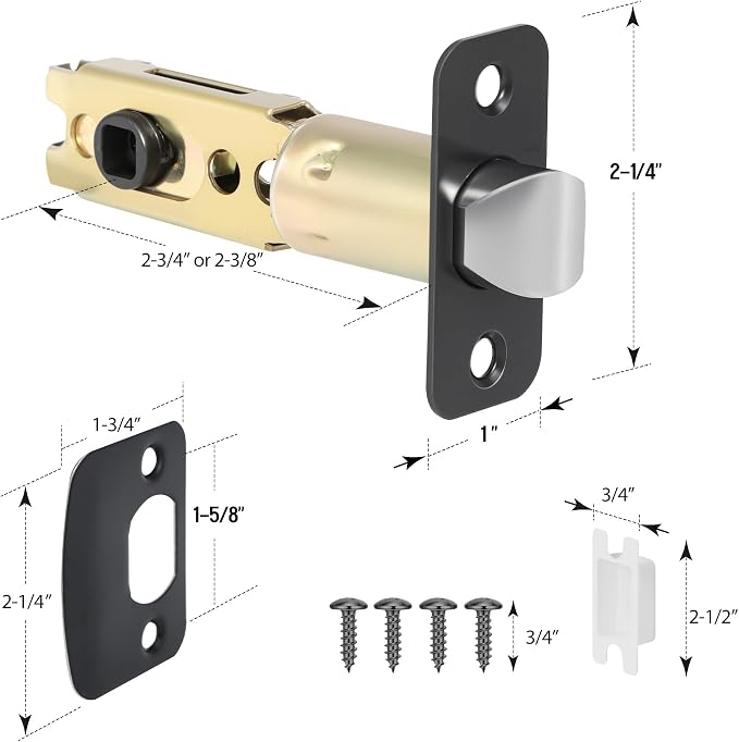 1 Pack Matte Black Door Latch Replacement, 45°Turning Angle Door Lock - Image 7