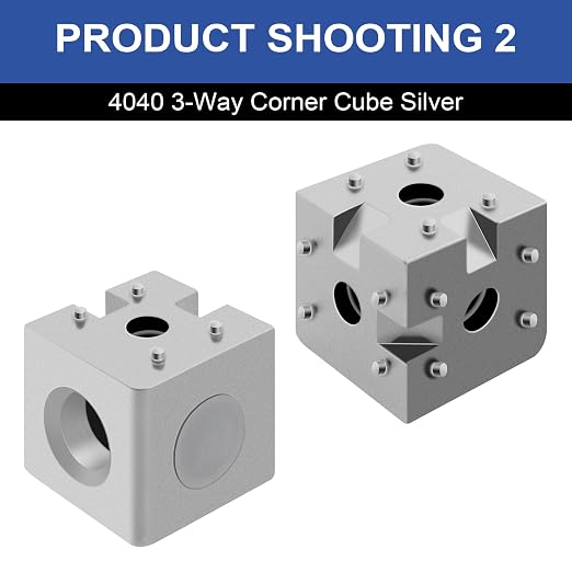 12pcs 4040 3-Way Corner Cube 4040 Extrusion Hardware Silver | T-Slot V-Slot - Image 4