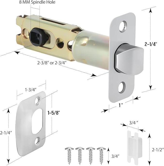 2 Pack Nickel Door Latch Replacement - Image 2