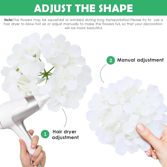 AVIVIHO 65pcs White Flowers Hydrangea Artificial Flowers Bulk Ivory White Fake - Image 5