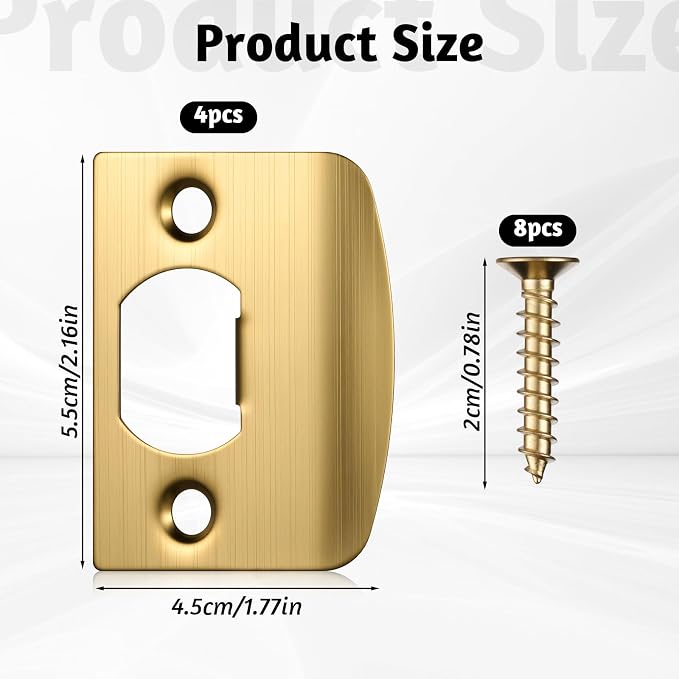 4 PCS Door Strike Plate, 2.16 X 1.77 Inch Door Plates - Image 2