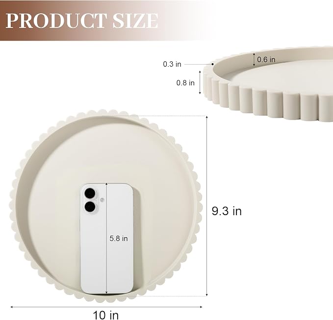 Round Bathroom Tray Perfume Organizer Coffee Table Decor, Heat-Resistant - Image 6