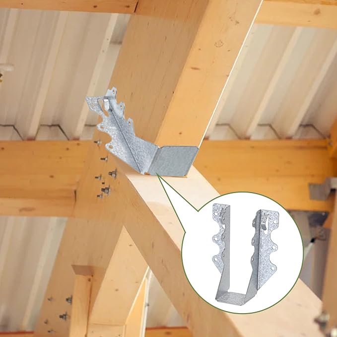 55 PCS 2x6 Steel Joist Hangers, 20 Gauge Galvanized Brackets - Image 5