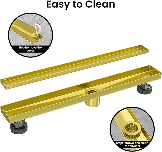 EXF Linear Shower Drain 12 Inch Brushed Gold - Image 6