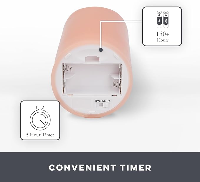 Co. Flameless LED Battery Operated Flickering Pillar Candles - Image 4