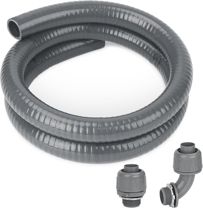 Electrical Conduit Kit 3/4" 4ft, AC Whip Kit, Liquid-Tight PVC Conduit | by HOMNUTS