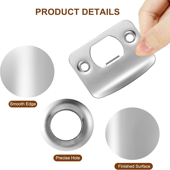 Door Strike Plate for Interior Doors, Polished Chrome, 2 Pack | 2-1/4"x1-3/4" - Image 7