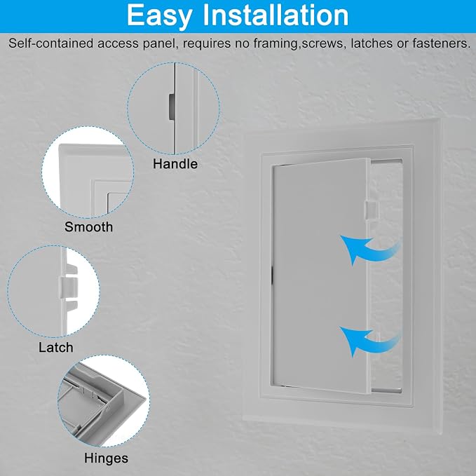 PATIKIL 6x4 inch Removable Hinged Access Panel, ABS Plumbing Access Doors Easy - Image 4