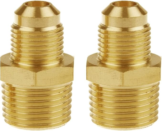 2pcs Metals Brass Tube Fitting Coupling Half Union Gas Adapter 3/8" Flare x - Image 5