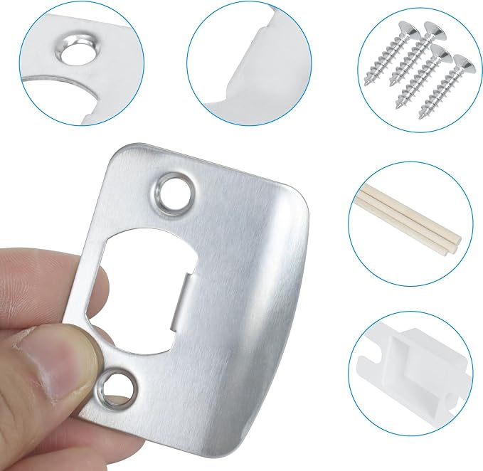 Door Strike Plate Repair Kit, Steel - Image 4
